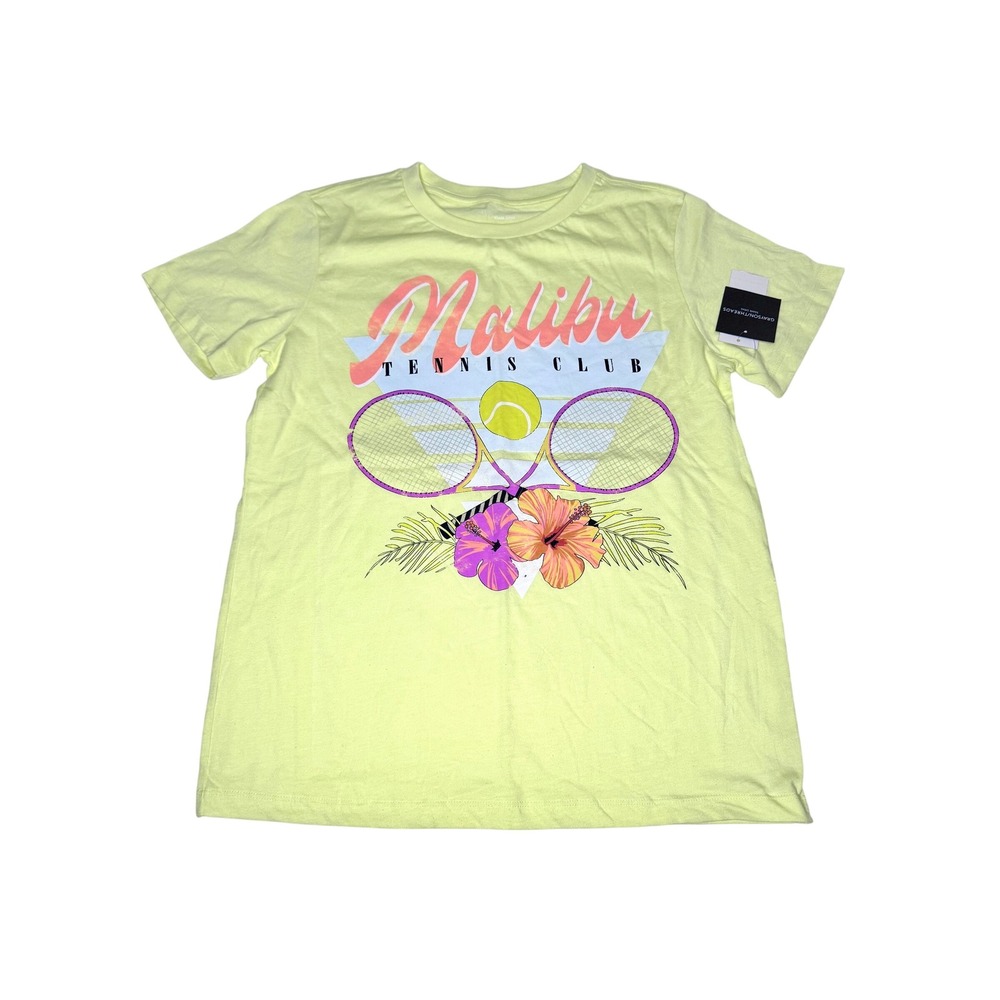 Grayson Threads Malibu Tennis Distressed Club Graphic Yellow Medium